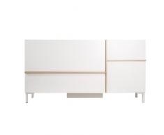 Phönix 226202WEE Beijing Sideboard mit Tür und Schublade, weià / eiche-sägerau