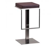 Wohnling Edelstahl Barhocker Durable M2, Edler Gastro Barstuhl Sitzfläche gepolstert, Exklusiver Design Tresenstuhl mit FuÃstütze Standfest, Sitzhöhe 76 cm, braun