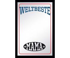empireposter - Fun - Weltbeste Mama - GrÃ¶Ãe (cm), ca. 20x30 - Bedruckter Spiegel, NEU - Beschreibung: - Bedruckter Wandspiegel mit schwarzem Kunststoffrahmen in Holzoptik -