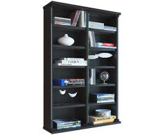 VCM Wandregal Hängeregal Wandschrank Hängeschrank Wandvitrine Wandschrank Schwarz 18 x 60 x 91,5 cm Zuntisa