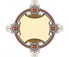 Indigos 4051719730333 Wandtattoo MF152 wunderschÃ¶nes Tribal Ornament Pflanze Blumen 60 x 59 cm