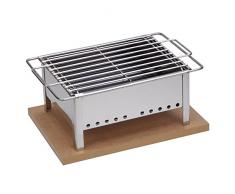 Sauvic 02908-Tischgrill aus Edelstahl mit Grillrost 25 x 20 cm.