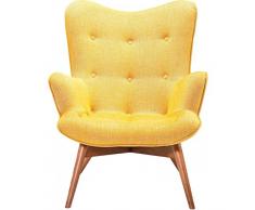 Kare 78916 Sessel Angels Wings Rhythm, moderner XXL Loungesessel im Retrodesign, bequemer Fernsehsessel Stoff, Big TV Relaxsessel (H/B/T) 93x79x99cm, Gelb