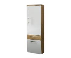 Posseik Santana Hochschrank, Holz, Sonoma/Eiche/WeiÃ, 40 x 30 x 134.5 cm