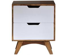 SIT-Möbel 7759-10 Nachtkommode Sixties, antikfinish, 50 x 40 x 60 cm, weià / braun