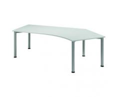 Gera MÃ¶bel 4 FuÃ Flex Schreibtisch, Holzdekor, Lichtgrau/Anthrazit, 216.6 x 113 x 72 cm