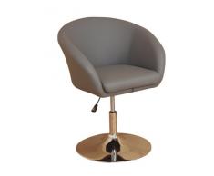 Heinz Hofmann 8230.CPGR Drehsessel / Kunstleder / Grau / B. 60 x T. 60 x H. 70-82 cm