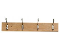 Bamboo World ND160307-4 Natur Garderobenleiste, Bambus, 48 x 7,5 x 1,5 cm