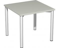 Gera MÃ¶bel 4 FuÃ Flex Schreibtisch, Holzdekor, Lichtgrau/Silber, 80 x 80 x 72 cm