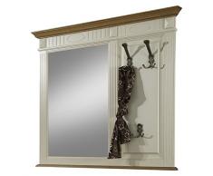 BFK Möbel Collection 32900 Wandgarderobe LUGANO, 7 x 116 x 103 cm, Fichte, elfenbeinfarbig