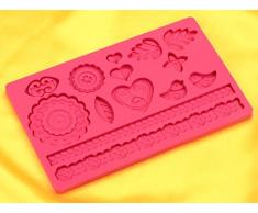 Teigschaber 12676Â flexique Romantische Rot Silikon Form, 24Â x 15Â x 1Â cm