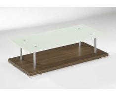 Kasper-Wohndesign Couchtisch Modell 4294 Nussbaum 118x58cm Glas satiniert