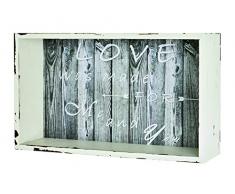 Haku-Möbel Wandregal, 10 x 33 x H: 20 cm, weià gewischt-vintage