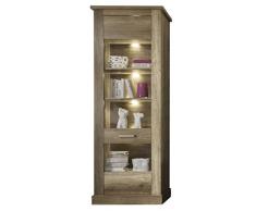 trendteam Wohnzimmer Vitrine Regal Standregal Montreal, 76 x 210 x 42 cm in Eiche Monument Dekor ohne Beleuchtung