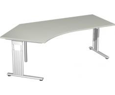 Gera MÃ¶bel S-617315-LG/SI Schreibtisch 135 Grad links Lissabon, 216,6 x 113,1 x 68-82 cm, lichtgrau / silber