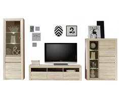 trendteam SV93745 Wohnwand Kombination Eiche Sonoma Hell Nachbildung, BxHxT 342 x 200 x 51 cm