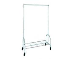 Haku-Möbel 43091 Rollgarderobe, Metall, chrom, 50 x 131 x 201 cm