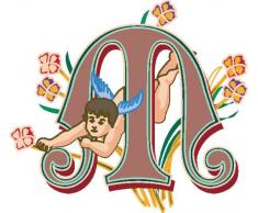 Indigos 4051719703429 Wandtattoo MF055 M wundervolles Ornament Engel Tribal Buchstabe 96 x 85 cm