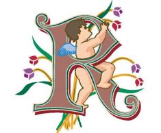 Indigos 4051719703719 Wandtattoo MF060 R wundervolles Ornament Engel Tribal Buchstabe 80 x 79 cm