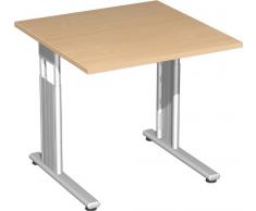 Gera MÃ¶bel S-617101-BU/SI Schreibtisch Lissabon, 80 x 80 x 68-82 cm, buche / silber