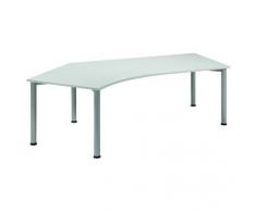 Gera MÃ¶bel 4 FuÃ Flex Schreibtisch, Holzdekor, Lichtgrau/Silber, 216.6 x 113 x 72 cm