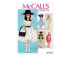 McCalls Patterns McCall Muster 7550Â OS, Kleidung und Accessoires fÃ¼r 11Â 1/5,1Â cm Puppe, Multi/Farbe