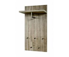 Haku-MÃ¶bel 42758 Wandgarderobe 49 x 31 x 100 cm, eiche trÃ¼ffel/edelstahloptik