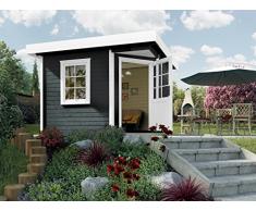 Weka Gartenhaus, Designhaus 213 Größe 2, 5-Eck, 28 mm, ET, F, anthrazit, 338x338x237 cm, 213.3030.46000