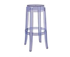 Kartell Charles Ghost Barhocker, Plastik, blau, 29 x 75 x 46 cm,2 Stück