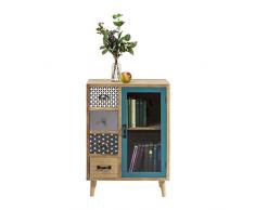 Kare 80998 Hochkommode Visible Capri Möbel, Holz, braun / blau / grau / weiß / schwarz, 34 x 60 x 85 cm