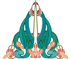 Indigos 4051719712513 Wandtattoo MF100 wundervolles Ornament Pflanze Blume Tribal 80 x 72 cm