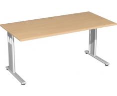 Gera MÃ¶bel S-618103-BU/SI Schreibtisch Lissabon, 160 x 80 x 72 cm, buche / silber