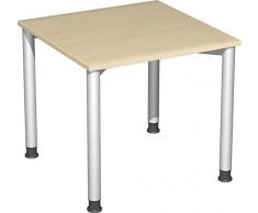 Gera MÃ¶bel 4 FuÃ Flex Schreibtisch, Holzdekor, Ahorn/Silber, 80 x 80 x 72 cm