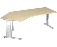 Gera MÃ¶bel S-617315-AH/SI Schreibtisch 135 Grad links Lissabon, 216,6 x 113,1 x 68-82 cm, ahorn / silber
