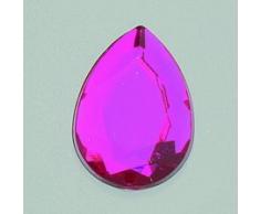 EFCO Deko Stein Facet Drops Set, Acryl, Bright Pink, 6Â X 10/8Â x 13/10Â x 14Â mm 30/10/10