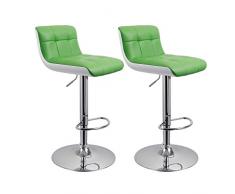 Duhome 0681 2er Set Barhocker in GRÃN + WEISS Mix Kunststoff/Kunstleder, höhenverstellbar, EINZIGARTIGES DESIGN#