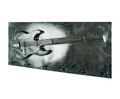 Haku-Möbel 32809 Wandgarderobe, 7 x 80 x 35 cm, schwarz-nickel