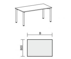 Gera MÃ¶bel 4 FuÃ Flex Schreibtisch, Holzdekor, Buche/Anthrazit, 160 x 80 x 72 cm