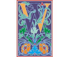 Indigos 4051719711929 Wandtattoo MF091 W Buchstabe wundervolles Ornament Pflanze Blume Tribal 80 x 49 cm