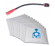 Flexible KFZ-, Boot-, Couch-, Möbel-, Ritzen-, Heizkörper- Staubsaugerdüse für Kärcher WD 3.500 inkl. 10 Microvlies Staubsaugerbeutel passend für und 1 Rolle 16l Abfallbeutel
