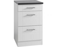 Held Möbel 435.6033 Unterschrank / 2 Auszüge / 1 Schubkasten / Hochglanz-weiß-weiß-anthrazit