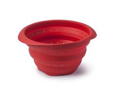 Zeal Kratzfeste Stick Abtropfsieb, Silikon, Rot, 22,5 x 19 x 4 cm