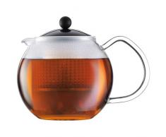 Bodum ASSAM Teebereiter (Glasgriff, Farbiger Deckel, Permanent Kunststofffilter, 0,5 liters) schwarz