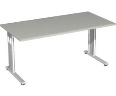 Gera MÃ¶bel S-618103-LG/SI Schreibtisch Lissabon, 160 x 80 x 72 cm, lichtgrau / silber