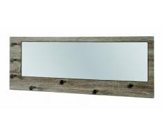 HAKU Möbel 42751 Wandgarderobe 80 x 6 x 30 cm, eiche trüffel / chrom / nickel