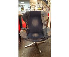 Drehsessel Lounge Jeans, bequemer, moderner Cocktailsessel, XL Chillout Clubsessel im Retro-Design, blaue Jeansstoffe (H/B/T) 105x85x75cm