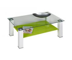Alfa-Tische M20315 Couchtisch Lido, 110 x 70 cm, Glasplatte und farbiger Glasboden, limette