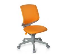 hjh OFFICE 712050 Kinder-Schreibtischstuhl KID MOVE GREY Netzstoff Orange ergonomischer Drehstuhl mitwachsend