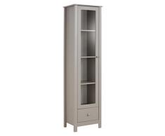 LifeStyleDesign 7011540 Vitrine, Holz, grau, 35 x 50 x 180 cm
