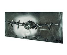 Haku-Möbel 32808 Wandgarderobe, 16 x 80 x 35 cm, schwarz-nickel